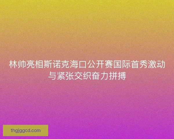 林帅亮相斯诺克海口公开赛国际首秀激动与紧张交织奋力拼搏