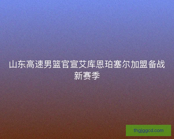山东高速男篮官宣艾库恩珀塞尔加盟备战新赛季