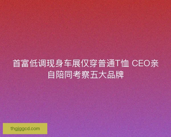 首富低调现身车展仅穿普通T恤 CEO亲自陪同考察五大品牌