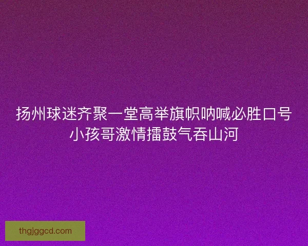 扬州球迷齐聚一堂高举旗帜呐喊必胜口号小孩哥激情擂鼓气吞山河